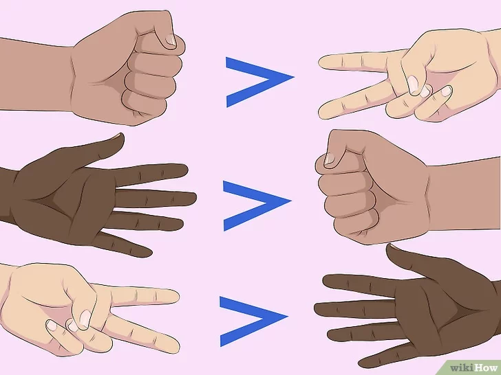 hands showing how to play the games